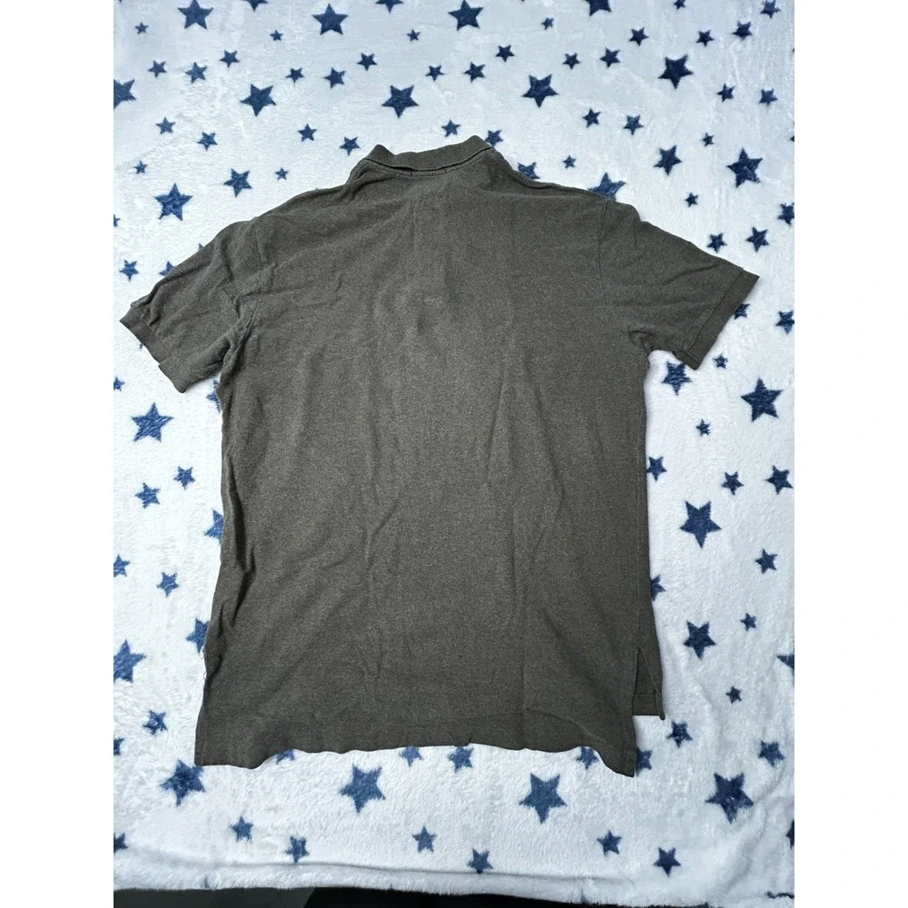Polo Ralph Lauren Mens Large Gray Polo Shirt Orange Pony Short Sleeve Classic
